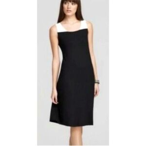 Eileen Fisher petite black & white Jersey knit cutout shift dress